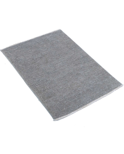 Overdye 2' 1" X 2' 9" Hand Knotted Wool Rug 2' 1" X 2' 9" (63 X 84) / Grey / Wool