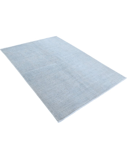 Overdye 4' 9" X 6' 8" Hand Knotted Wool Rug 4' 9" X 6' 8" (145 X 203) / Silver / Wool