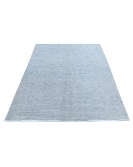 Overdye 4' 9" X 6' 8" Hand Knotted Wool Rug 4' 9" X 6' 8" (145 X 203) / Silver / Wool