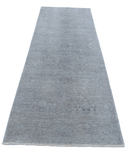 Overdye 3' 2" X 9' 4" Hand Knotted Wool Rug 3' 2" X 9' 4" (97 X 284) / Grey / Wool