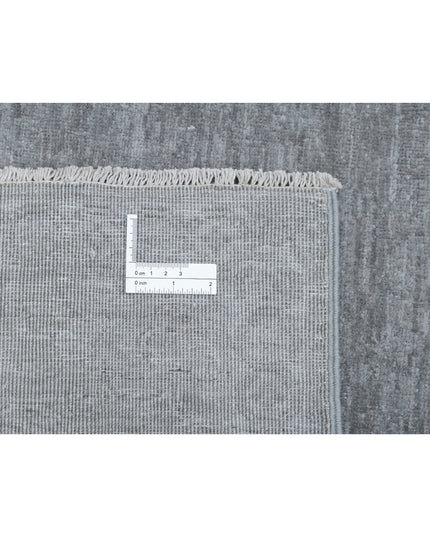 Overdye 3' 2" X 9' 4" Hand Knotted Wool Rug 3' 2" X 9' 4" (97 X 284) / Grey / Wool