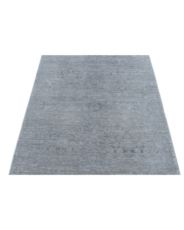 Overdye 3' 2" X 9' 4" Hand Knotted Wool Rug 3' 2" X 9' 4" (97 X 284) / Grey / Wool