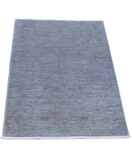 Overdye 2' 0" X 3' 1" Hand Knotted Wool Rug 2' 0" X 3' 1" (61 X 94) / Grey / Wool