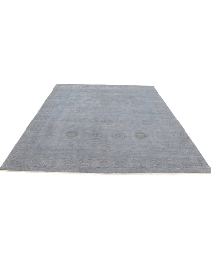 Overdye 7' 10" X 9' 9" Hand Knotted Wool Rug 7' 10" X 9' 9" (239 X 297) / Grey / Wool