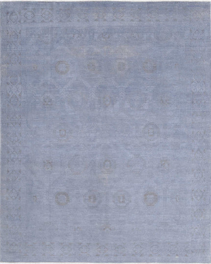 Overdye 7' 10" X 9' 9" Hand Knotted Wool Rug 7' 10" X 9' 9" (239 X 297) / Grey / Wool