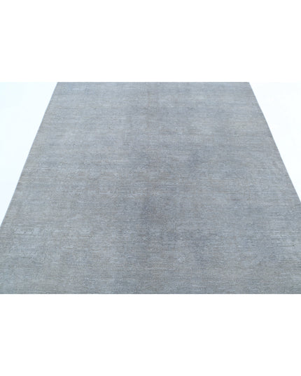 Overdye 6' 1" X 8' 8" Hand Knotted Wool Rug 6' 1" X 8' 8" (185 X 264) / Grey / Wool