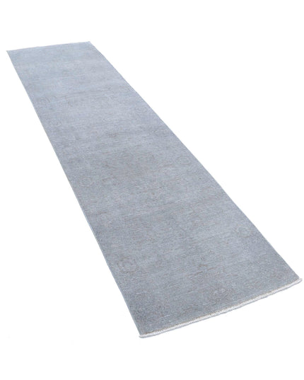 Overdye 2' 5" X 9' 0" Hand Knotted Wool Rug 2' 5" X 9' 0" (74 X 274) / Grey / Wool
