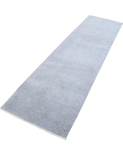 Overdye 2' 5" X 9' 0" Hand Knotted Wool Rug 2' 5" X 9' 0" (74 X 274) / Grey / Wool