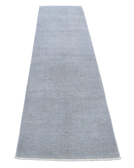 Overdye 2' 5" X 9' 0" Hand Knotted Wool Rug 2' 5" X 9' 0" (74 X 274) / Grey / Wool