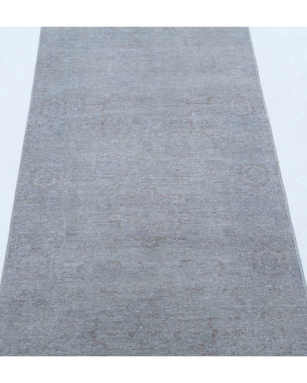 Overdye 2' 5" X 9' 0" Hand Knotted Wool Rug 2' 5" X 9' 0" (74 X 274) / Grey / Wool