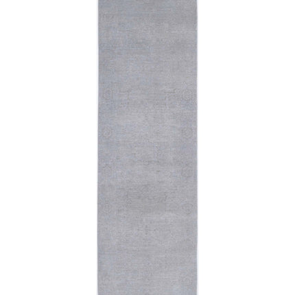 Overdye 2' 5" X 9' 0" Hand Knotted Wool Rug 2' 5" X 9' 0" (74 X 274) / Grey / Wool
