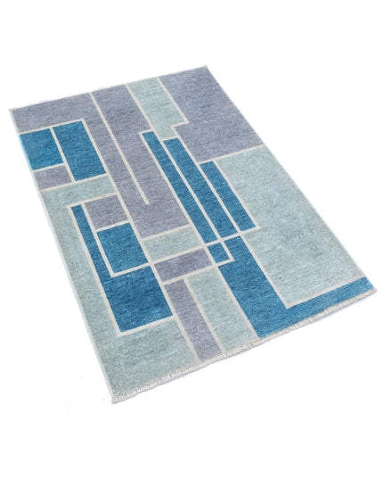 Overdye 2' 9" X 3' 10" Hand Knotted Wool Rug 2' 9" X 3' 10" (84 X 117) / Grey / Wool