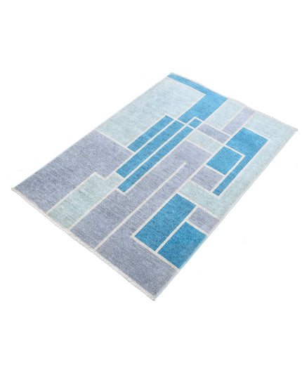 Overdye 2' 9" X 3' 10" Hand Knotted Wool Rug 2' 9" X 3' 10" (84 X 117) / Grey / Wool
