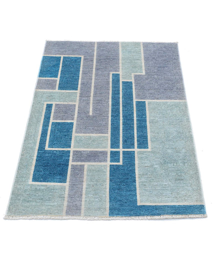 Overdye 2' 9" X 3' 10" Hand Knotted Wool Rug 2' 9" X 3' 10" (84 X 117) / Grey / Wool