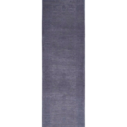 Overdye 2' 6" X 9' 6" Hand Knotted Wool Rug 2' 6" X 9' 6" (76 X 290) / Grey / Wool