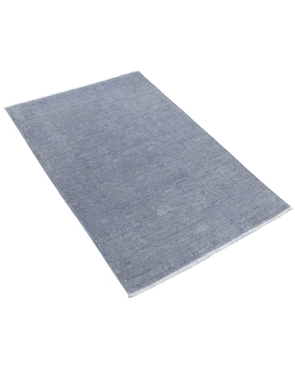 Overdye 2' 9" X 4' 0" Hand Knotted Wool Rug 2' 9" X 4' 0" (84 X 122) / Grey / Wool