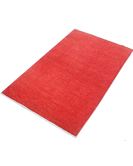 Overdye 2' 7" X 4' 2" Hand Knotted Wool Rug 2' 7" X 4' 2" (79 X 127) / Red / Wool