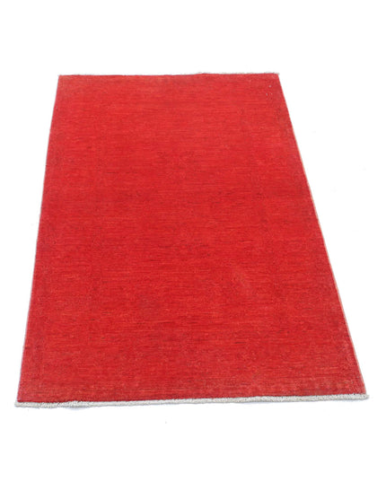 Overdye 2' 7" X 4' 2" Hand Knotted Wool Rug 2' 7" X 4' 2" (79 X 127) / Red / Wool