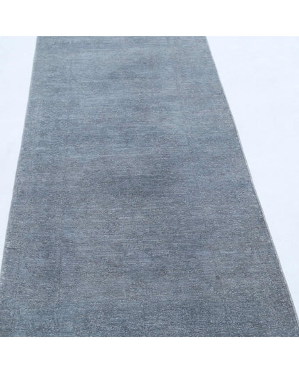 Overdye 2' 7" X 10' 0" Hand Knotted Wool Rug 2' 7" X 10' 0" (79 X 305) / Grey / Wool