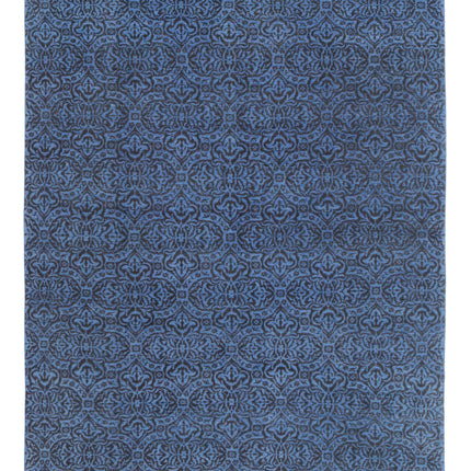 Overdye 8' 10" X 11' 9" Hand Knotted Wool Rug 8' 10" X 11' 9" (269 X 358) / Blue / Wool