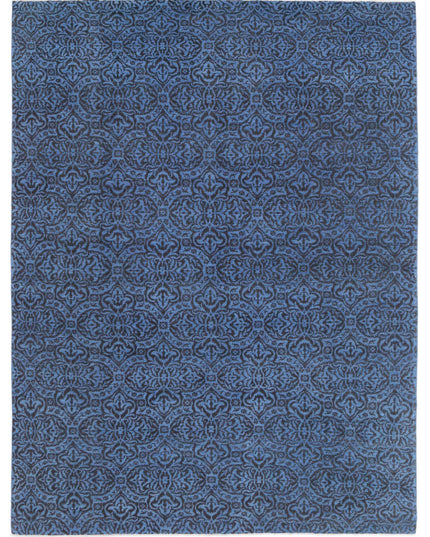 Overdye 8' 10" X 11' 9" Hand Knotted Wool Rug 8' 10" X 11' 9" (269 X 358) / Blue / Wool