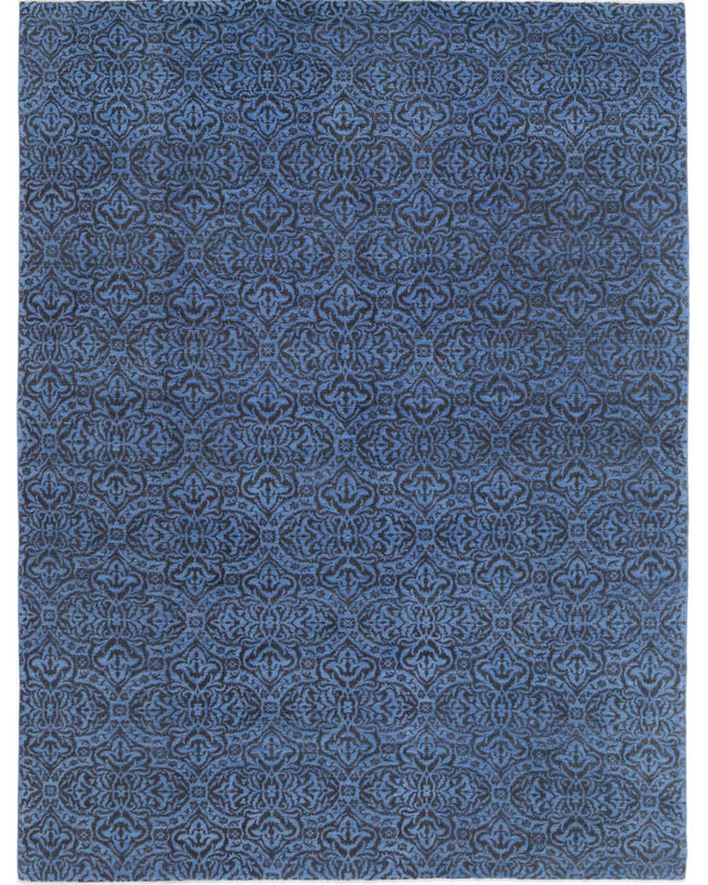 Overdye 8' 10" X 11' 9" Hand Knotted Wool Rug 8' 10" X 11' 9" (269 X 358) / Blue / Wool