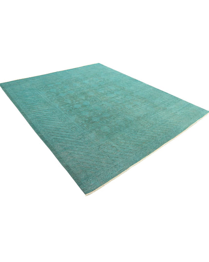 Overdye 7' 9" X 9' 4" Hand Knotted Wool Rug 7' 9" X 9' 4" (236 X 284) / Teal / Wool