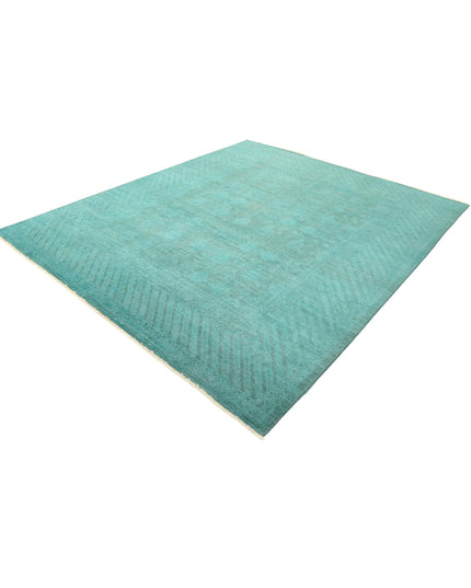 Overdye 7' 9" X 9' 4" Hand Knotted Wool Rug 7' 9" X 9' 4" (236 X 284) / Teal / Wool