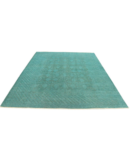 Overdye 7' 9" X 9' 4" Hand Knotted Wool Rug 7' 9" X 9' 4" (236 X 284) / Teal / Wool