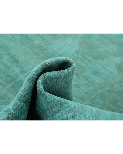 Overdye 7' 9" X 9' 4" Hand Knotted Wool Rug 7' 9" X 9' 4" (236 X 284) / Teal / Wool