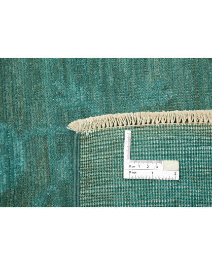 Overdye 7' 9" X 9' 4" Hand Knotted Wool Rug 7' 9" X 9' 4" (236 X 284) / Teal / Wool