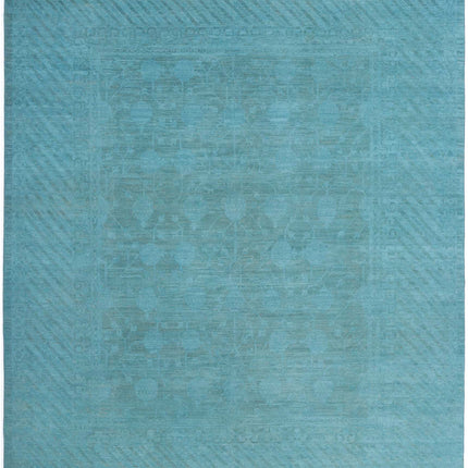 Overdye 7' 9" X 9' 4" Hand Knotted Wool Rug 7' 9" X 9' 4" (236 X 284) / Teal / Wool