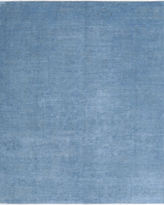 Overdye 8' 0" X 9' 8" Hand Knotted Wool Rug 8' 0" X 9' 8" (244 X 295) / Blue / Wool