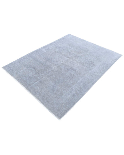 Overdye 4' 7" X 6' 1" Hand Knotted Wool Rug 4' 7" X 6' 1" (140 X 185) / Grey / Wool