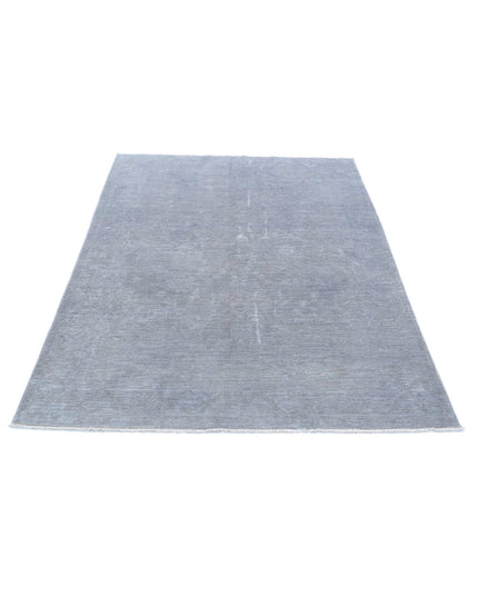 Overdye 4' 7" X 6' 1" Hand Knotted Wool Rug 4' 7" X 6' 1" (140 X 185) / Grey / Wool