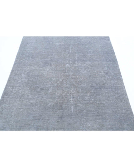 Overdye 4' 7" X 6' 1" Hand Knotted Wool Rug 4' 7" X 6' 1" (140 X 185) / Grey / Wool