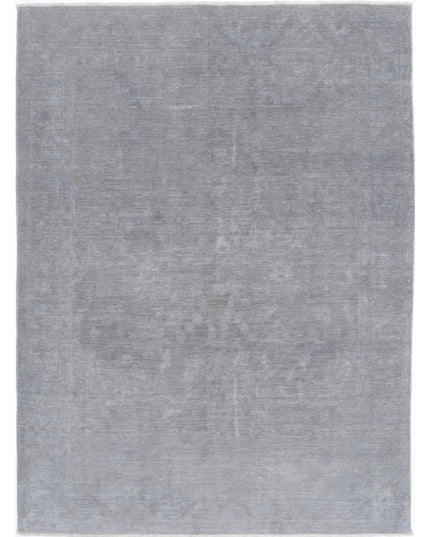 Overdye 4' 7" X 6' 1" Hand Knotted Wool Rug 4' 7" X 6' 1" (140 X 185) / Grey / Wool