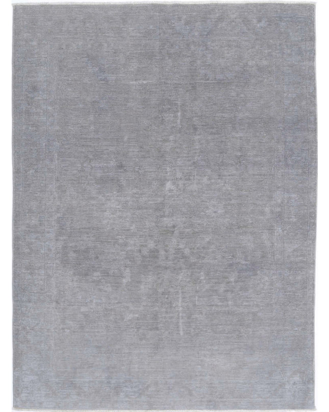 Overdye 4' 7" X 6' 1" Hand Knotted Wool Rug 4' 7" X 6' 1" (140 X 185) / Grey / Wool
