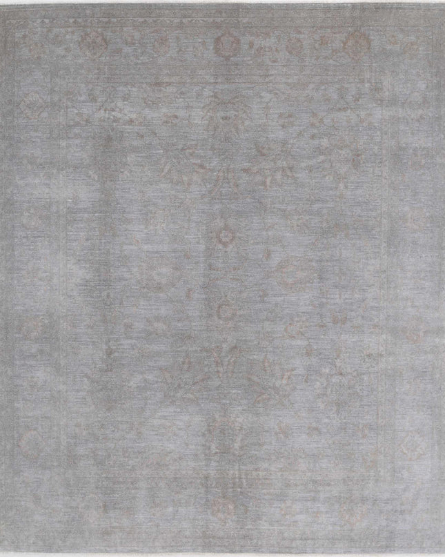 Overdye 7' 10" X 9' 6" Hand Knotted Wool Rug 7' 10" X 9' 6" (239 X 290) / Grey / Wool