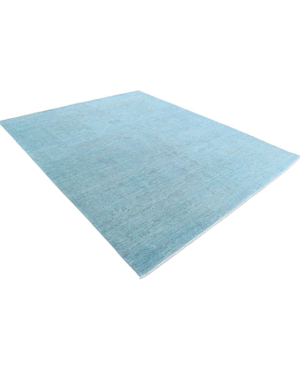 Overdye 8' 0" X 9' 9" Hand Knotted Wool Rug 8' 0" X 9' 9" (244 X 297) / Teal / Wool