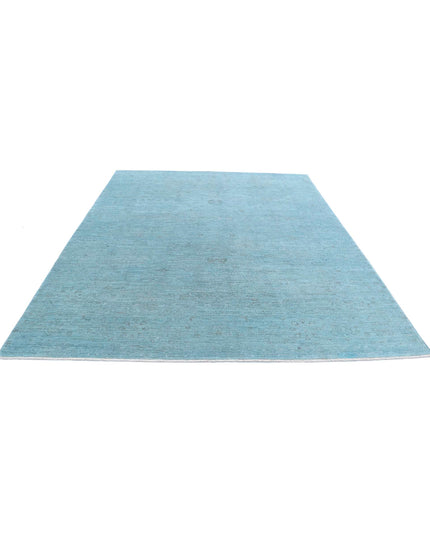 Overdye 8' 0" X 9' 9" Hand Knotted Wool Rug 8' 0" X 9' 9" (244 X 297) / Teal / Wool
