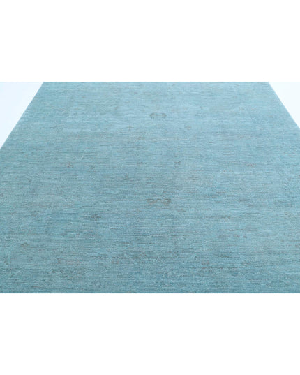 Overdye 8' 0" X 9' 9" Hand Knotted Wool Rug 8' 0" X 9' 9" (244 X 297) / Teal / Wool