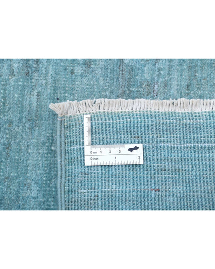 Overdye 8' 0" X 9' 9" Hand Knotted Wool Rug 8' 0" X 9' 9" (244 X 297) / Teal / Wool