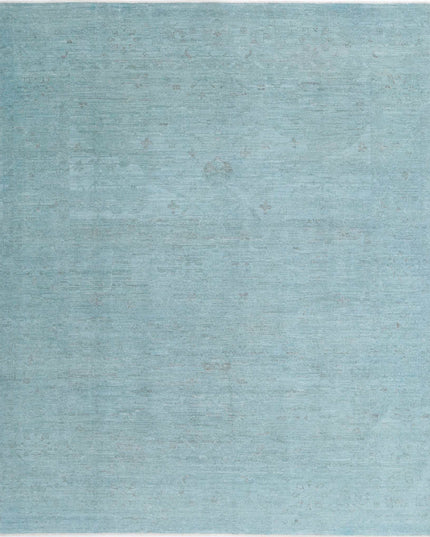 Overdye 8' 0" X 9' 9" Hand Knotted Wool Rug 8' 0" X 9' 9" (244 X 297) / Teal / Wool