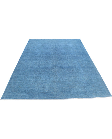 Overdye 6' 0" X 8' 5" Hand Knotted Wool Rug 6' 0" X 8' 5" (183 X 257) / Blue / Wool