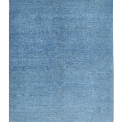 Overdye 6' 0" X 8' 5" Hand Knotted Wool Rug 6' 0" X 8' 5" (183 X 257) / Blue / Wool