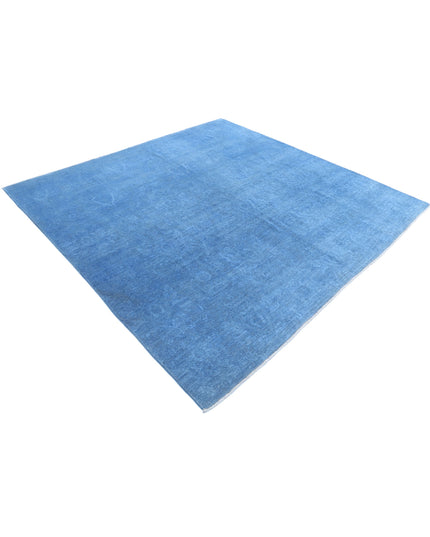 Overdye 7' 8" X 7' 4" Hand Knotted Wool Rug 7' 8" X 7' 4" (234 X 223) / Blue / Wool