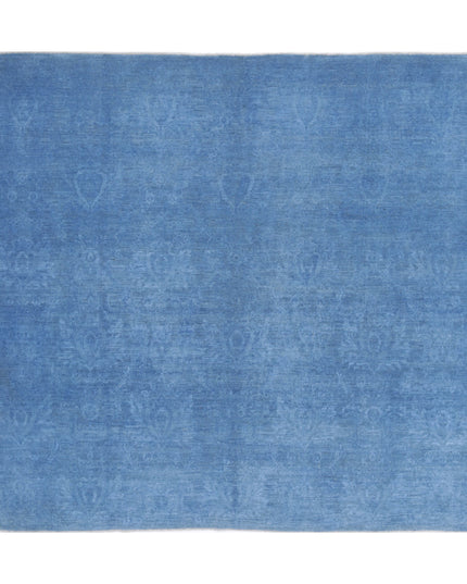 Overdye 7' 8" X 7' 4" Hand Knotted Wool Rug 7' 8" X 7' 4" (234 X 223) / Blue / Wool