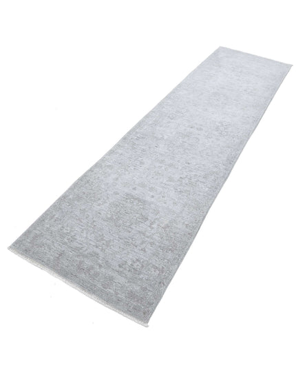 Overdye 2' 6" X 9' 7" Hand Knotted Wool Rug 2' 6" X 9' 7" (76 X 292) / Grey / Wool