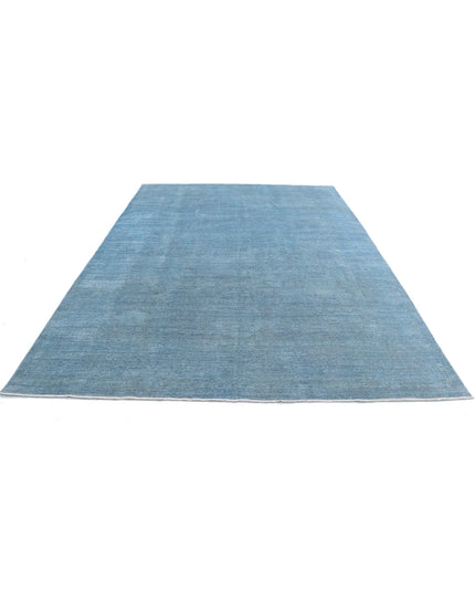 Overdye 8' 1" X 11' 1" Hand Knotted Wool Rug 8' 1" X 11' 1" (246 X 338) / Blue / Wool